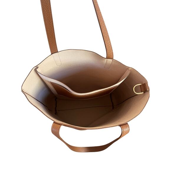 Cuyana Classic Tall Pebbled Leather Tan Tote Quiet Luxury Old Money Minimal - Picture 4 of 12
